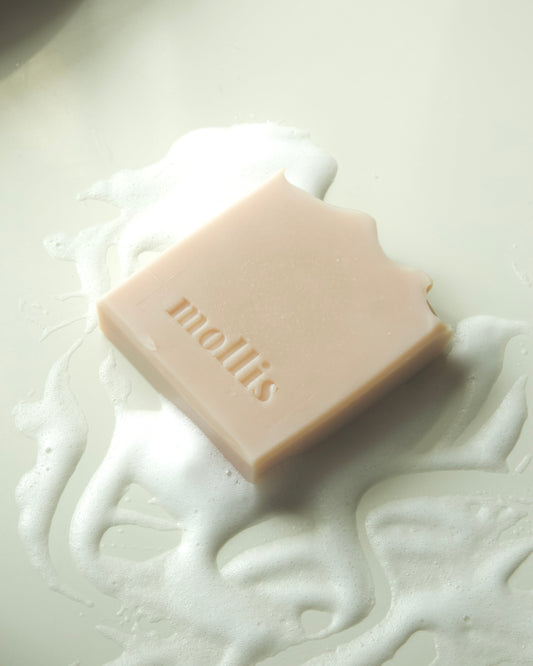 Lathered lavender patchouli soap bar – soothing cleanse with floral aroma