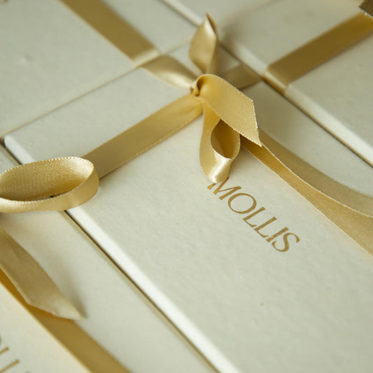 Mollis handmade soap gift pack of 3 India — beige gift boxes golden ribbon natural vegan cold process soap gift set Diwali