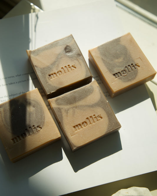 Milano Morning natural soap bar by Mollis — chocolate clay coffee vegan soap India