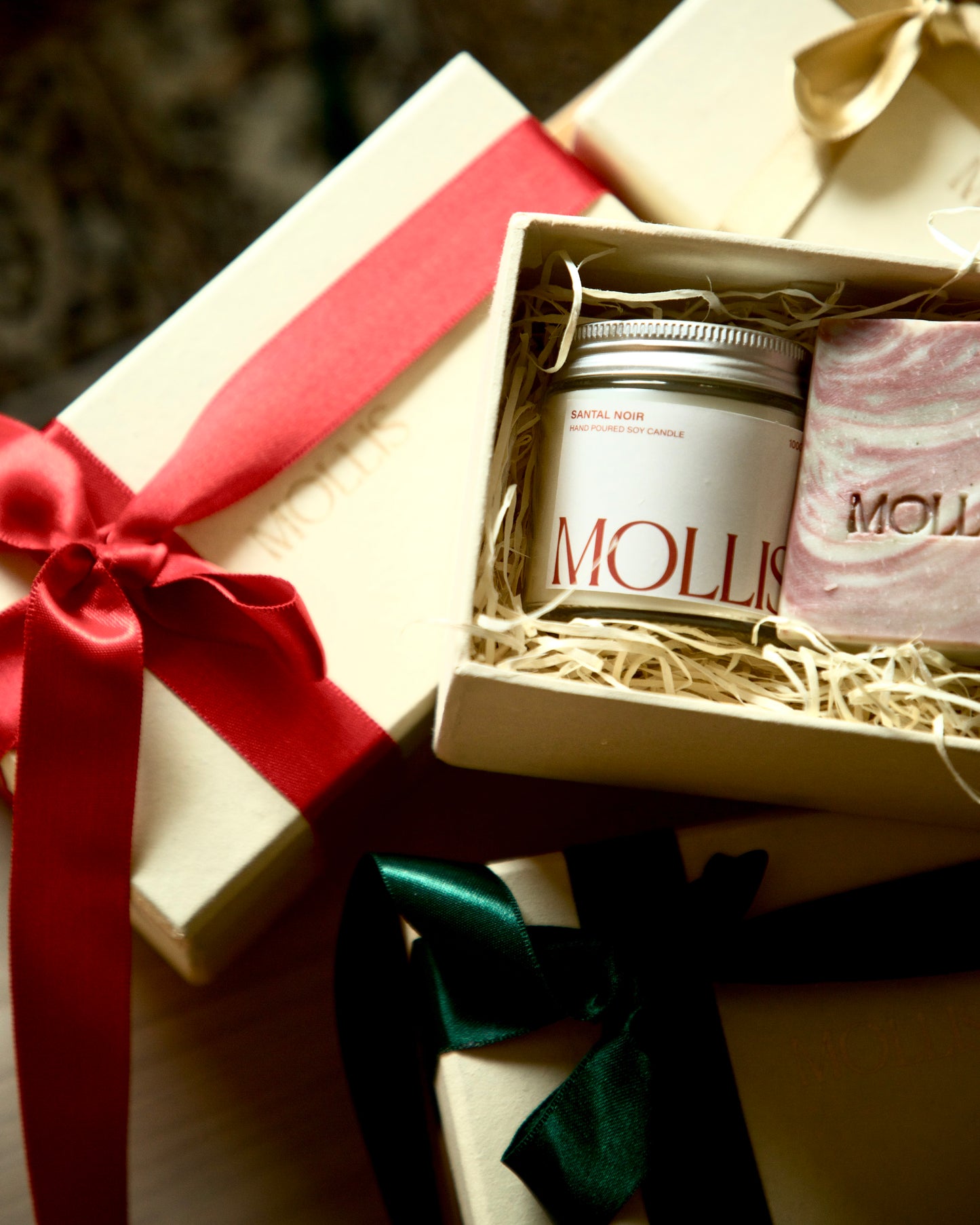 Mollis handmade soap gift pack of 3 India — natural vegan cold process soap gift set Diwali
