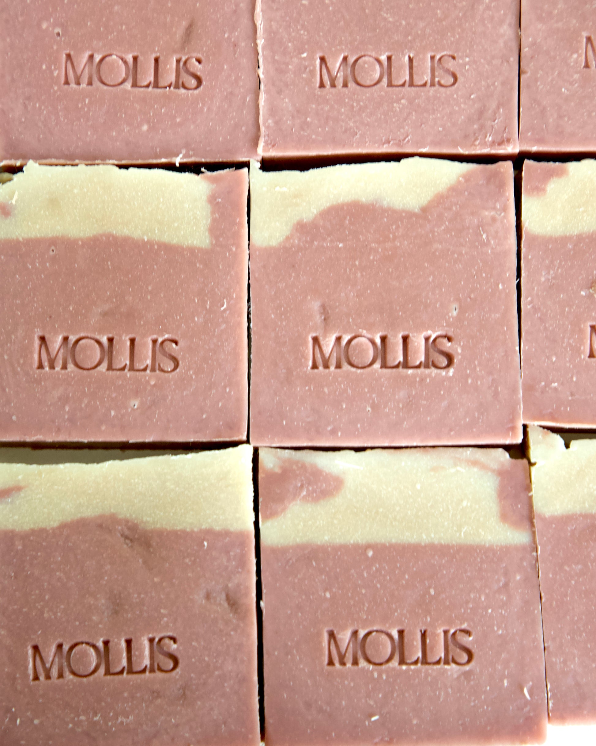 CLOSE UP OF ROSE GERANIUM HANDMADE SOAP