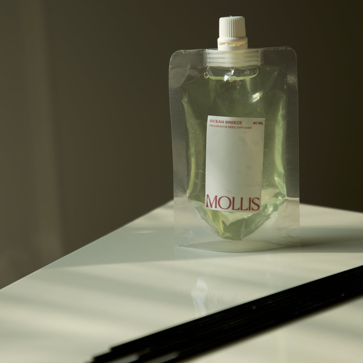 Reed diffuser oil refill pouch for refreshing an existing diffuser